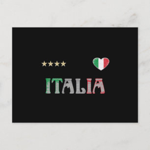 Italien Fotboll Fläkt Shirt Flagga Vykort
