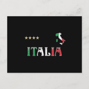 Italien Fotboll Fläkt Shirt Flagga Vykort