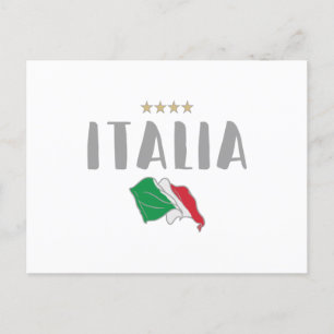 Italien Fotboll Fläkt Shirt Flagga Vykort