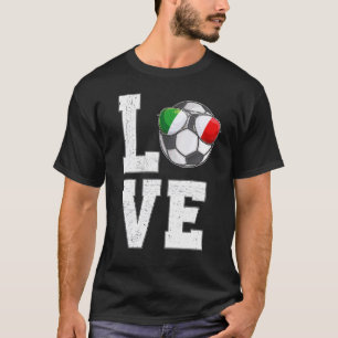 Italien Fotboll Kärlek Italienska Fläkt Flagga T Shirt