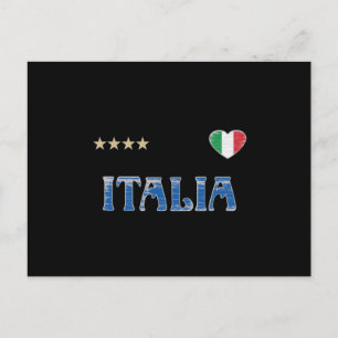 Italien Fotboll Supporter Tröja Flagga Vykort