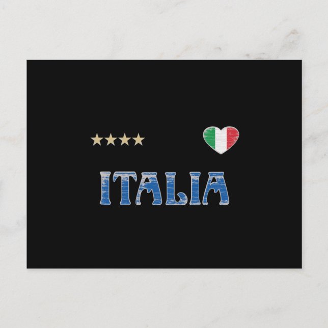 Italien Fotboll Supporter Tröja Flagga Vykort (Framsida)