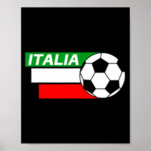 Italien Fotbollströja Italienska Flaggan Färger Fo Poster