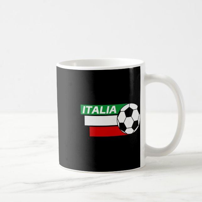 Italien Fotbollströja. Italienska flaggans färger  Kaffemugg (Höger)
