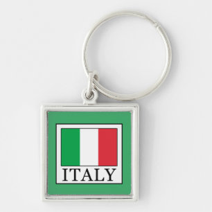 Italien Fyrkantig Silverfärgad Nyckelring