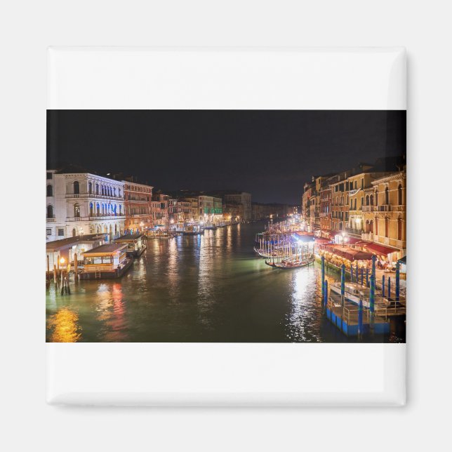 Italien - Grand Canal Venice per natt Magnet (Framsidan)