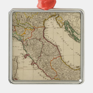 Italien hand färgad Atlas Karta Julgransprydnad Metall