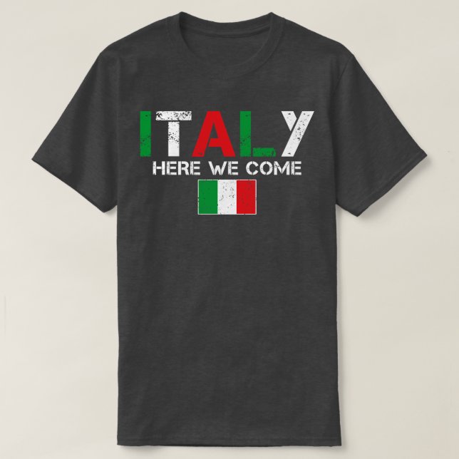 Italien här Vi Kom som matchar den italienska fami T Shirt (Design framsida)
