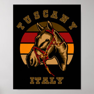 Italien Häst Ridning Häst Retro Stil Tuscany Häst Poster