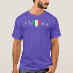 Italien Heart Ekg Italienska Flagga T Shirt