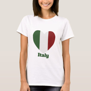 Italien Heart Flagga T Shirt