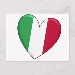 Italien Heart Flagga Vykort