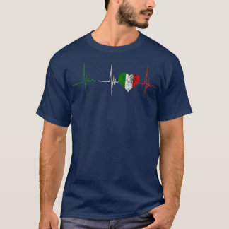 Italien Heart Italiano Heartslag EKG Pulse Italian T Shirt