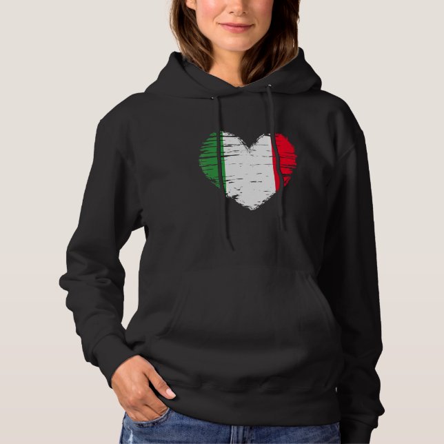 Italien Heart Italienska Flagga Italienska Pridet T Shirt (Framsida)
