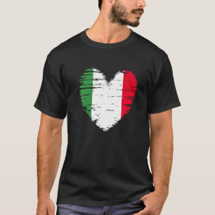 Italien Heart Italienska Flagga Italienska Pridet T Shirt