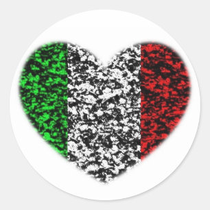 Italien Heart Runt Klistermärke