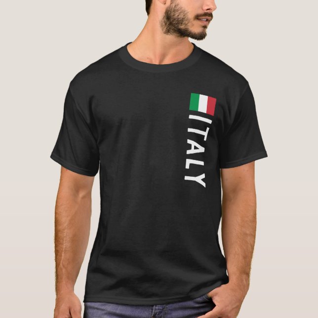 Italien Herr Basic Mörk T-Shirt (Framsida)