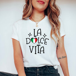 Italien Hjärttröja La Dolce Vita Italienska Flagga T Shirt