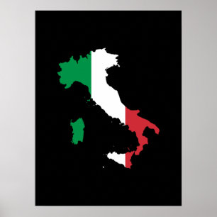 ITALIEN i FLAGGA FÄRG Poster