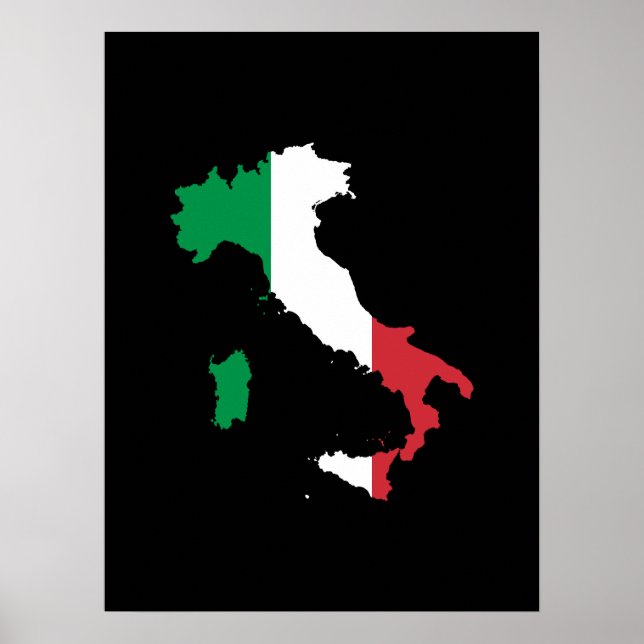 Italien i flaggfärger poster (Framsidan)