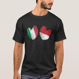 Italien Indonesia Heart Italienska Flagga indonesi T Shirt