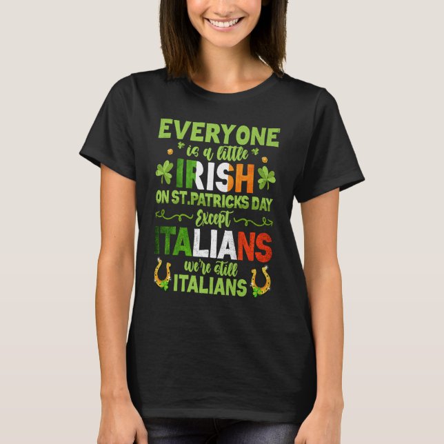 Italien Irish Flagga Shamrock Ireland St patricks  T Shirt (Framsida)