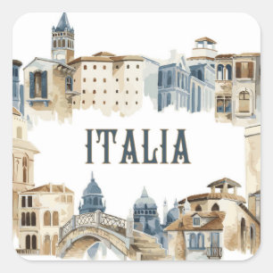 Italien Italia-arkitektur Fyrkantigt Klistermärke