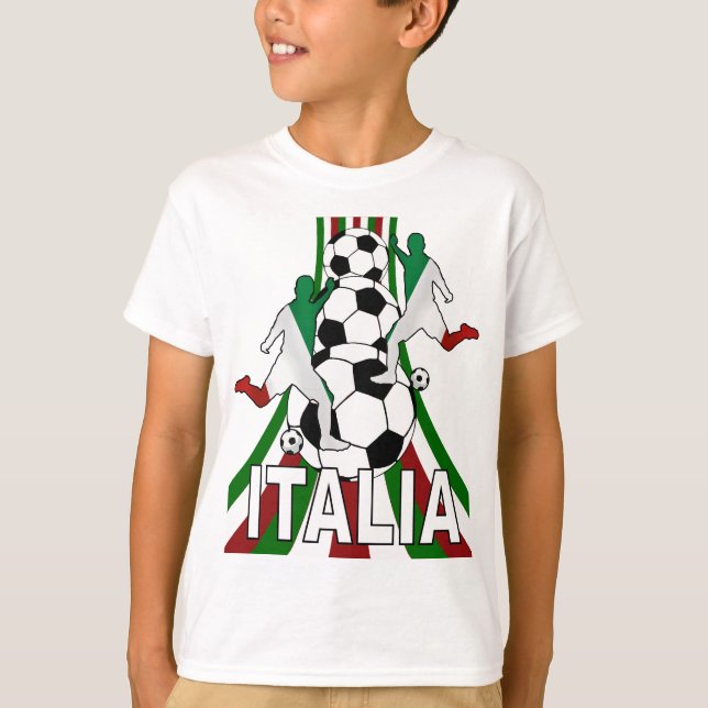 Italien italia, fotbollfotboll aa t-shirt (Framsida)