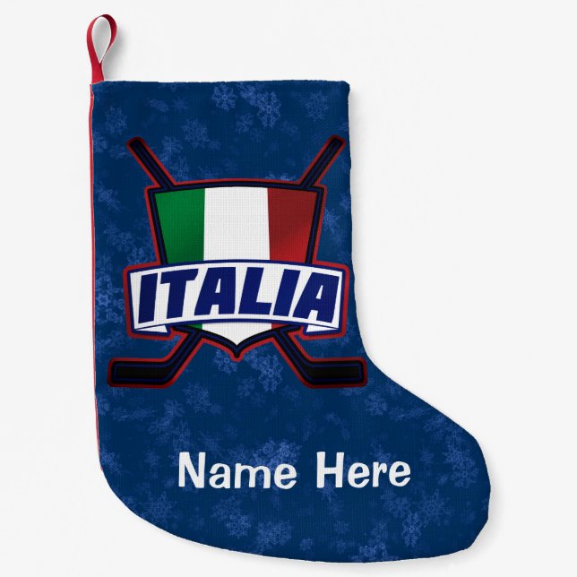 Italien Italia Hockey Flagga-julklapp Liten Julstrumpa (Framsidan)