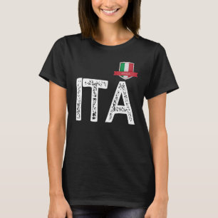 Italien Italia Human-Flagga Brev I och T och A Ita Shirt
