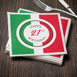 Italien Italia Italia Flagga Lycklig 21:a födelsed Pappersservett