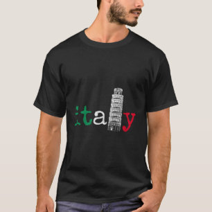 Italien Italia Italia Flagga Pride Linnande Torn i T Shirt