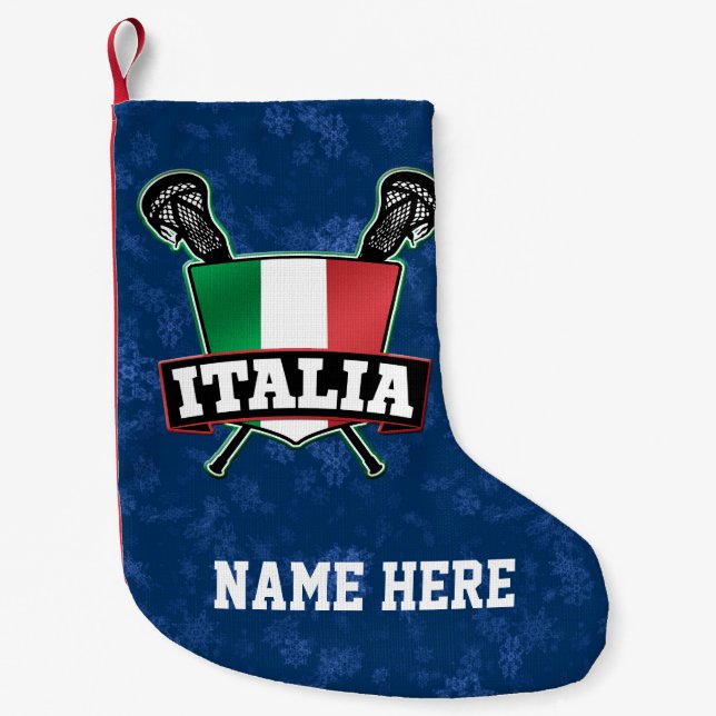 Italien Italia Lacrosse Flagga-julklapp Liten Julstrumpa (Framsidan)