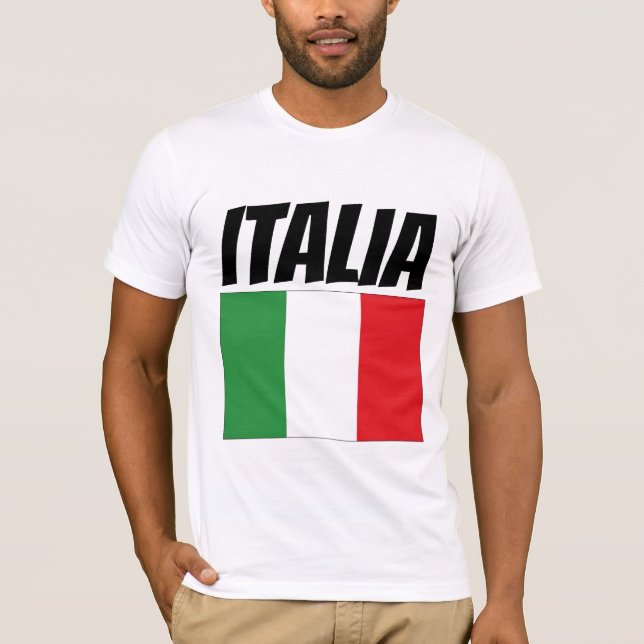 ITALIEN ITALIAN FLAGGA T-Shirts (Framsida)