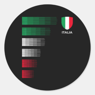 Italien Italien Flagga Emblem - Italiensk Stolthet Runt Klistermärke