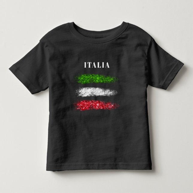 *~* ITALIEN ITALIEN ITALIAN Abstrakt Flagga Småbar T Shirt (Framsida)