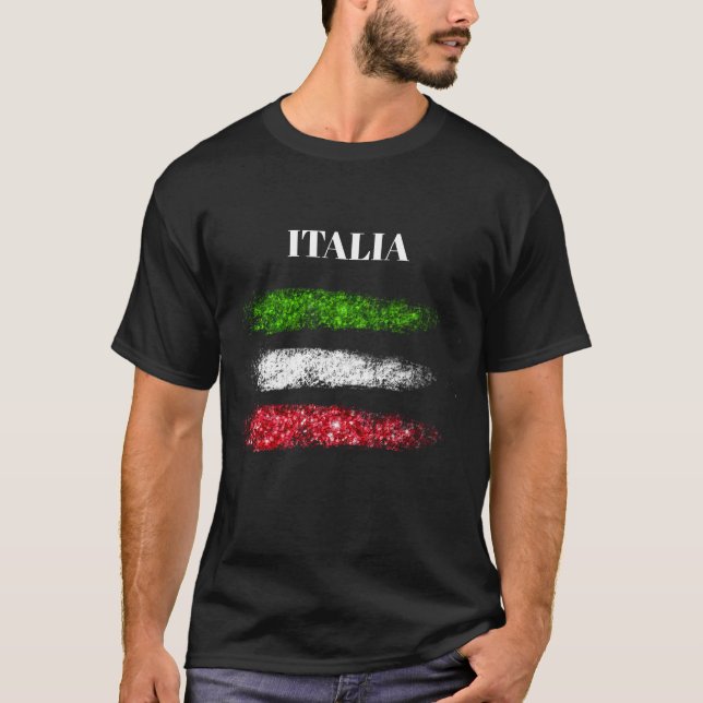 *~* ITALIEN ITALIEN ITALIAN Simple Abstrakt Flagga T Shirt (Framsida)