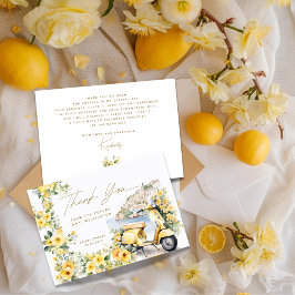 Italien Italien Positano Amalfi Vespa Bröllopsfest Tack Kort