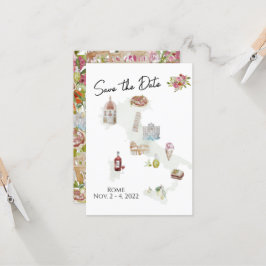 Italien, Italien-resa, italiensk Save the Date Inbjudningar