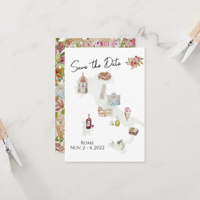 Italien, Italien-resa, Italienska Spara datum Inbjudningar (Fram/Back In Situ)