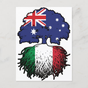 Italien Italiensk Australienskt Australien Träd Rö Vykort