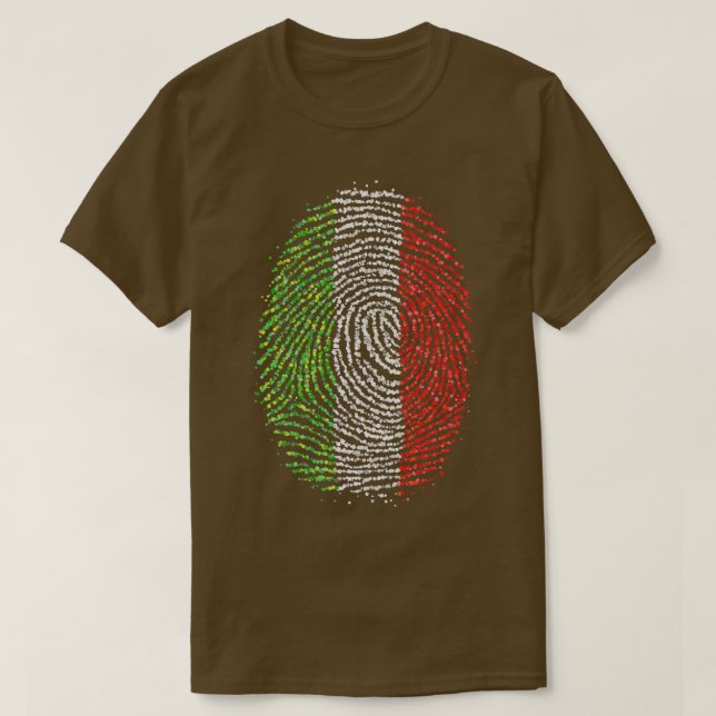 Italien Italiensk fingeravtrycksFlagga T Shirt (Design framsida)