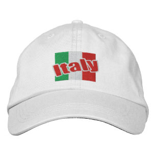 Italien italiensk Flagga med text Broderad Keps