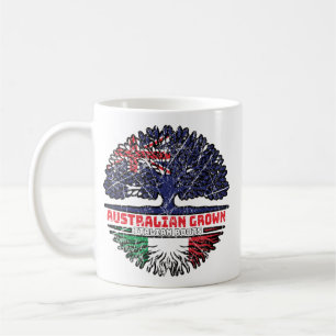 Italien Italienska Australien Träd Roots Flagga Kaffemugg