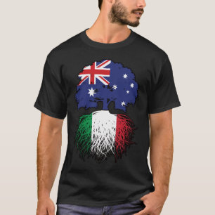 Italien Italienska Australien Träd Roots Flagga T Shirt