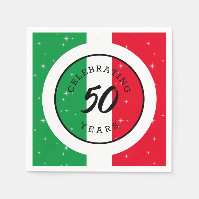 Italien Italienska Flagga Birthday-årsdagen Pappersservett (Framsidan)