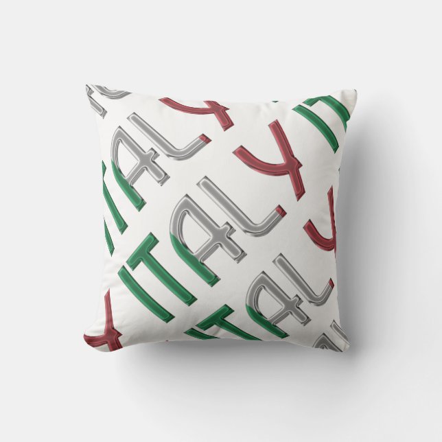Italien Italienska Flagga Färger Typografi Souveni Kudde (Framsida)