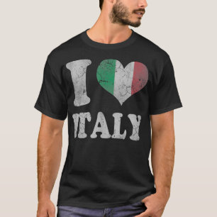 Italien Italienska Flagga Heart Italiano T Shirt