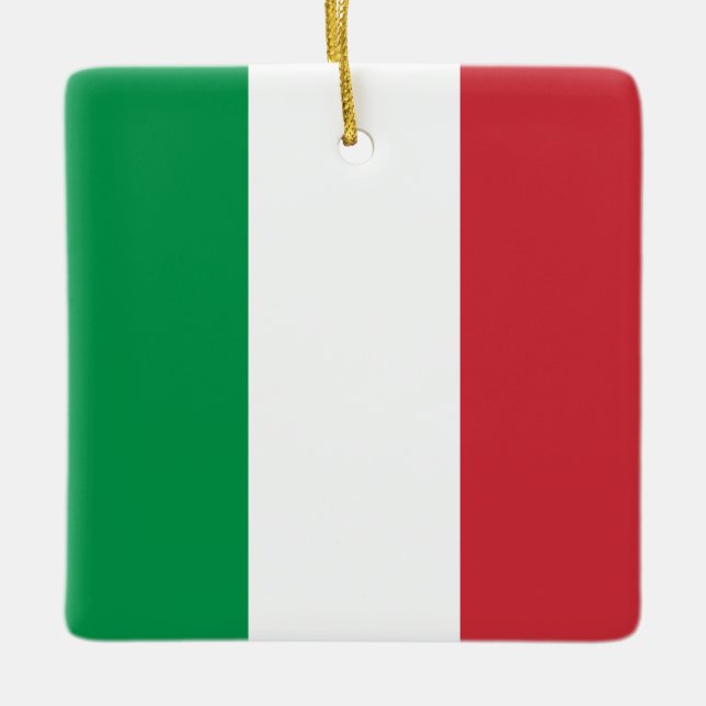 Italien (italienska) Flagga Julgransprydnad Keramik (Framsida)