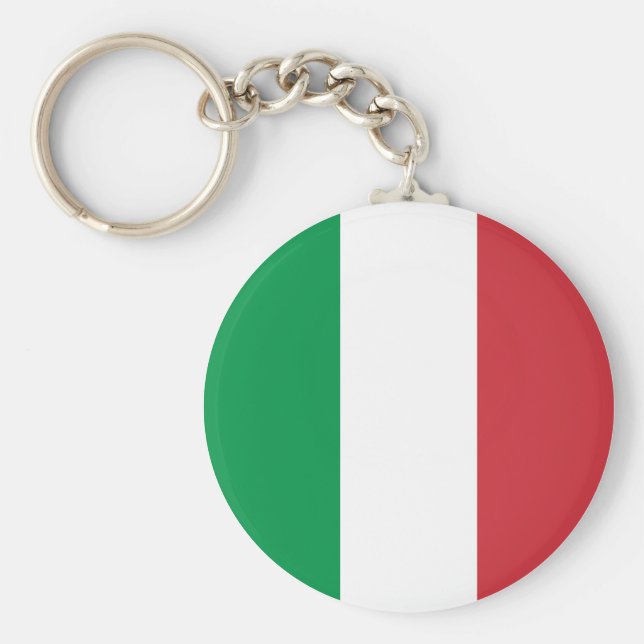 Italien (italienska) Flagga Nyckelring (Framsidan)